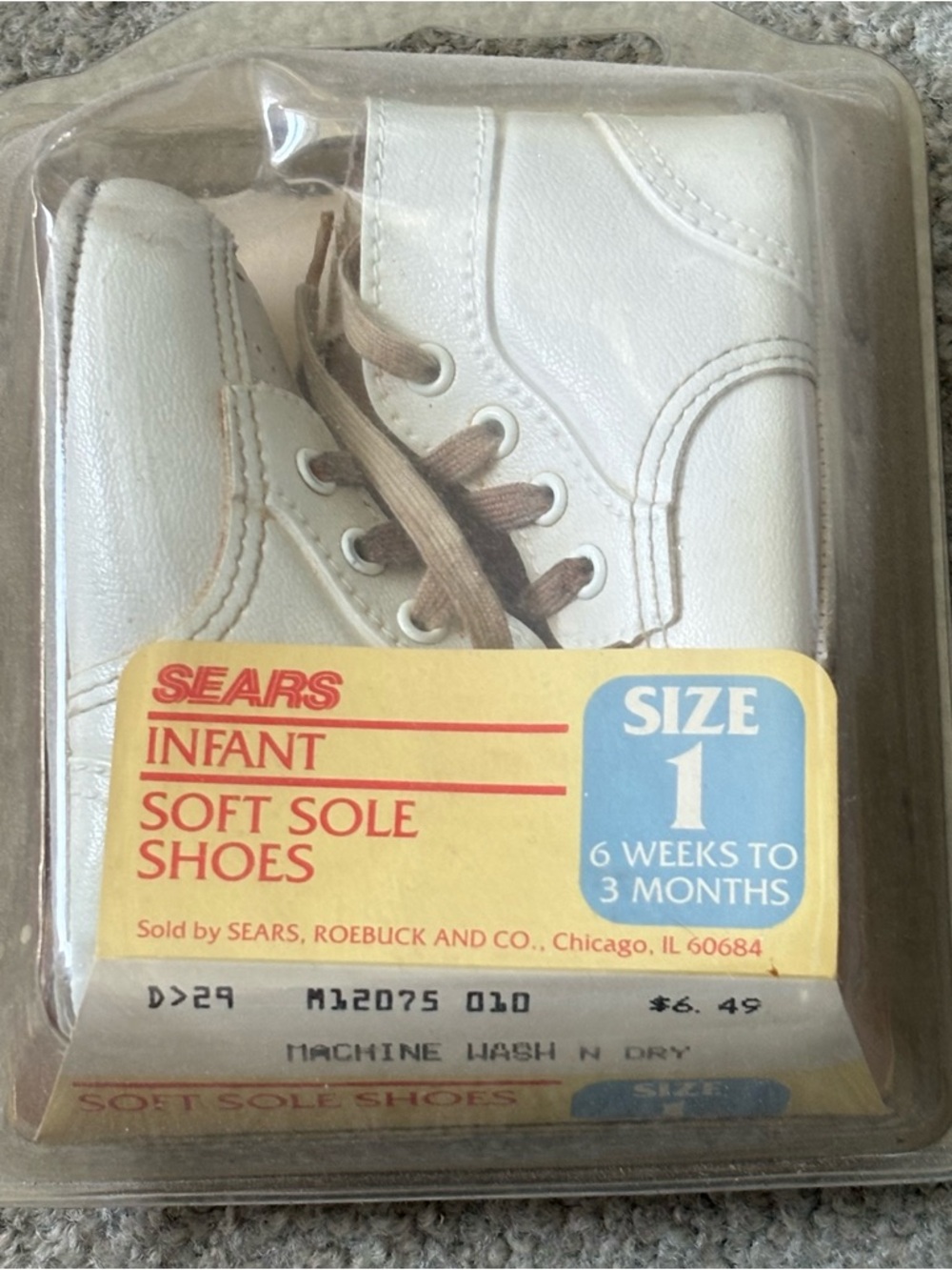Sears Robuck & Co. Unisex Soft Sole Infants Size One Vintage 1986